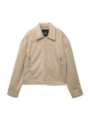 Kurtka ze skóry ekologicznej PULL&BEAR brązowy