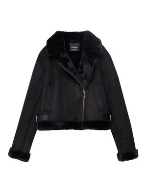 Kurtka ze skóry ekologicznej PULL&BEAR czarny