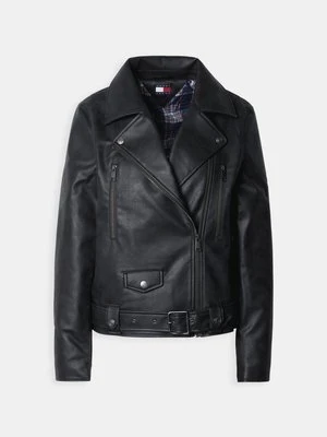 Kurtka ze skóry ekologicznej Tommy Jeans czarny