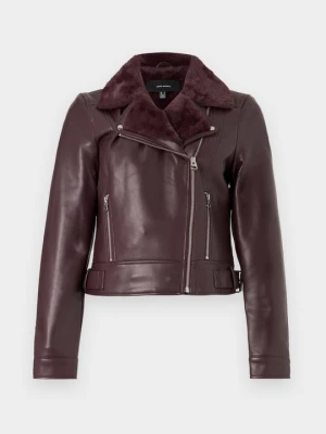 Kurtka ze skóry ekologicznej Vero Moda bordowy