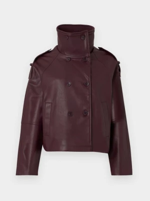 Kurtka ze skóry ekologicznej Vero Moda bordowy