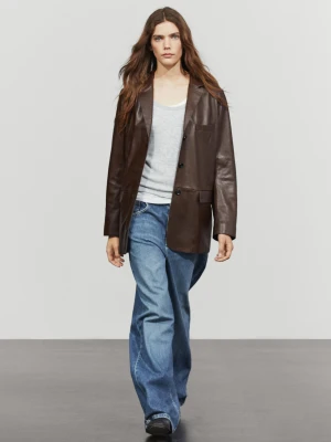 Kurtka Ze Skóry Nappa - Brązowy - Massimo Dutti - Female