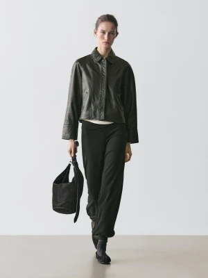 Kurtka Ze Skóry Nappa Z Paskiem - Czarny - - Massimo Dutti - Kobieta