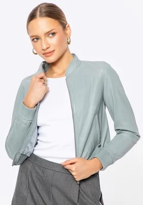 Kurtka ze skóry owczej z elastycznym ściągaczem szary platynowy Wittchen