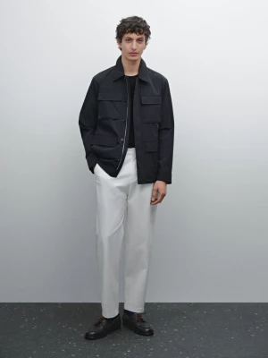 Kurtka Ze Stretchem I Ozdobnymi Kieszeniami - Granatowy - - Massimo Dutti - Mężczyzna