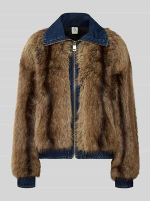 Kurtka ze sztucznego futra model 'GIUBBINO DENIM SOFT' Liu Jo Średniobrązowy