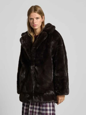 Kurtka ze sztucznego futra z kołnierzem z połami REVIEW