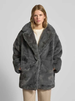 Kurtka ze sztucznego futra z kołnierzem z połami REVIEW