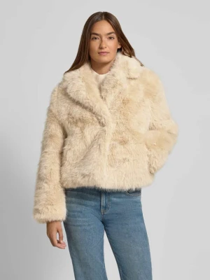 Kurtka ze sztucznego futra z wykładanym kołnierzem Apricot