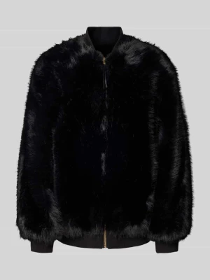 Kurtka ze sztucznego futra ze stójką i zamkiem błyskawicznym Armani Exchange Czarny