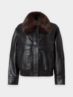 Kurtka ze sztucznej skóry Even&Odd By Zalando czarny