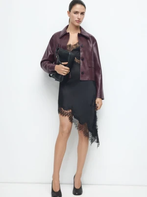 Kurtka ze sztucznej skóry z kieszeniami kasztanowy - Kobieta - - MANGO