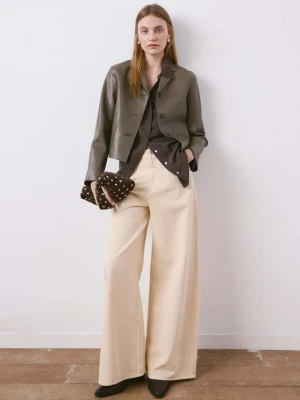 Kurtka ze sztucznej skóry z kieszeniami oliwkowozielony - Kobieta - - MANGO