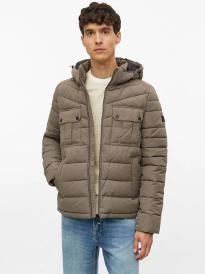 Kurtka puffer z odpinanym kapturem i sportowymi detalami s.Oliver brązowy