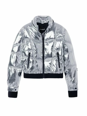 Kurtka zimowa Desigual metaliczny szary