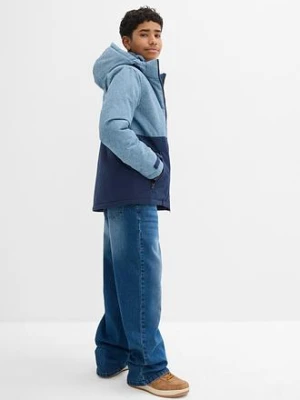 Kurtka zimowa ocieplana z blokami kolorów i kapturem bonprix