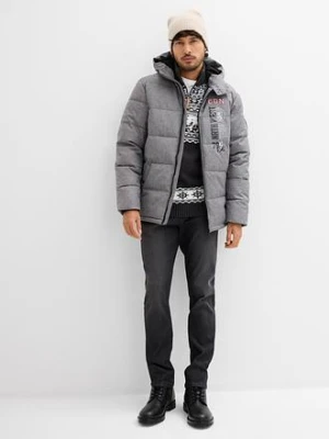 Kurtka zimowa pikowana z kapturem bonprix