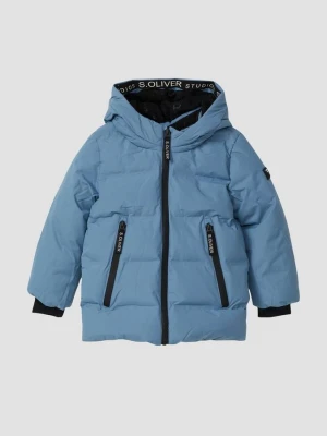 Kurtka zimowa unisex ze sportowymi detalami s.Oliver niebieski
