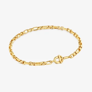 Kwadratowa Bransoletka Łańcuszkowa Ze Srebra Powlekanego 18-Karatowym Złotem Tous Manifesto - Tous Rozmiar