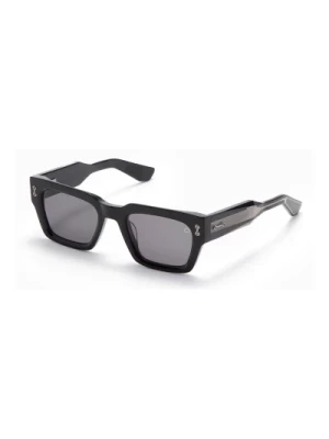Kwadratowe czarne okulary przeciwsłoneczne z szarymi soczewkami Akoni