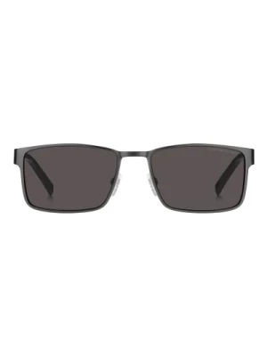 Kwadratowe metalowe okulary przeciwsłoneczne w szarym Tommy Hilfiger