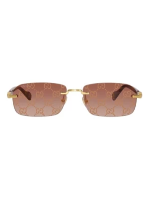 Kwadratowe metalowe okulary przeciwsłoneczne z degradacją soczewek Gucci