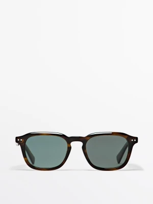 Kwadratowe Okulary Przeciwsłoneczne - Brązowy - Massimo Dutti - Male