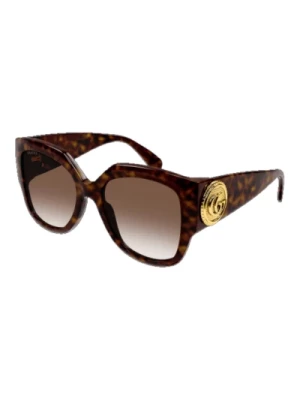 Kwadratowe okulary przeciwsłoneczne Havana Gucci