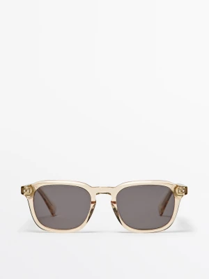 Kwadratowe Okulary Przeciwsłoneczne - Jasnożółty - Massimo Dutti - Male