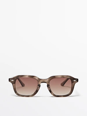Kwadratowe Okulary Przeciwsłoneczne - Piaskowy - Massimo Dutti - Male