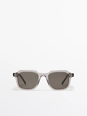 Kwadratowe Okulary Przeciwsłoneczne - Szary Pop - - Massimo Dutti - Mężczyzna