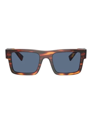 Kwadratowe Okulary Przeciwsłoneczne z Acetatową Oprawą w Brązowym Tortoise Prada