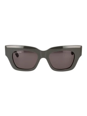 Kwadratowe okulary przeciwsłoneczne z vintageowym podpisem Balenciaga