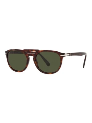 Kwadratowe okulary przeciwsłoneczne zielone soczewki Havana Persol