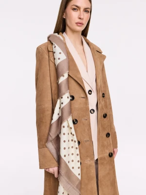 Kwadratowy wzorzysty szal chusta z wełny i jedwabiu TARANKO