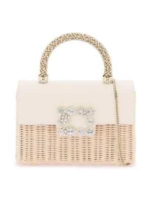 Kwiat Strass Klejnot Mini Torba Roger Vivier