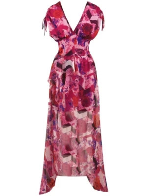 Kwiatowa Sukienka Maxi z Rozcięciem z Przodu Gaëlle Paris