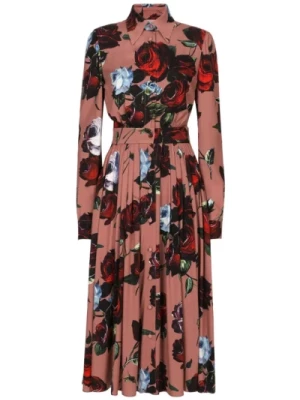 Kwiatowa Sukienka z Jedwabiu Dolce & Gabbana