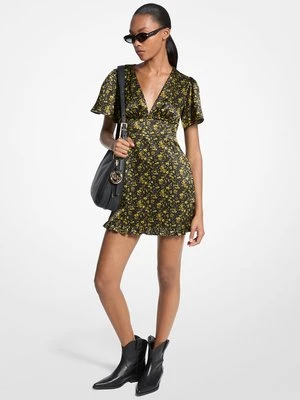 Kwiecista sukienka z gniecionej satyny MICHAEL Michael Kors