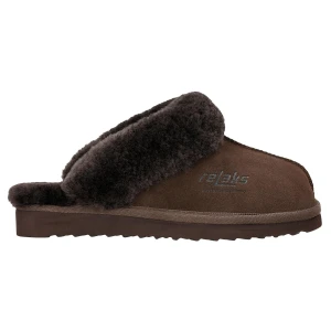 Ciemnobrązowe wsuwane kapcie relaks z wełna merino r 34001-62