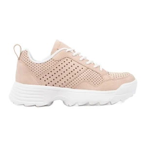 Kylie Lekkie Ażurowe Sneakersy różowe