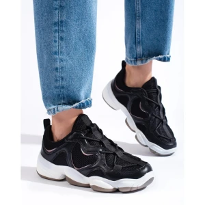 Kylie Stylowe Czarne Sneakersy