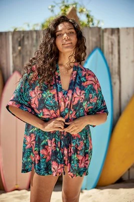 Kym damski top kimono EcoVero - Red Animal