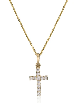 L instant d Or Złota zawieszka "Croix Vérité" z cyrkoniami rozmiar: onesize