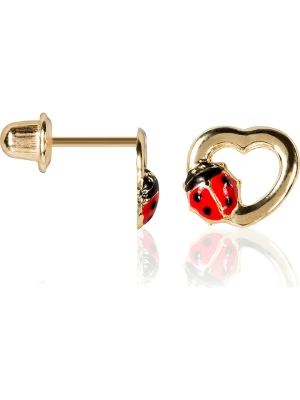 L instant d Or Złote kolczyki-wkrętki "Coccinelle Amoureuse" rozmiar: onesize
