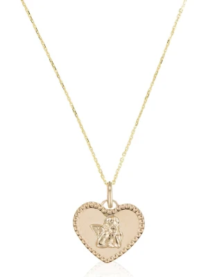 L instant d Or Złoty naszyjnik "Ange amoureux" z zawieszką - dł. 43 cm rozmiar: onesize