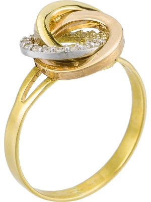 L instant d Or Złoty pierścionek "Croisade" z cyrkoniami rozmiar: 52