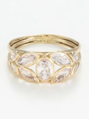 OR ÉCLAT Złoty pierścionek "Petra" z cyrkoniami rozmiar: 60