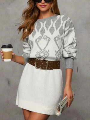 LA Angels Sukienka dzianinowa w kolorze białym rozmiar: M