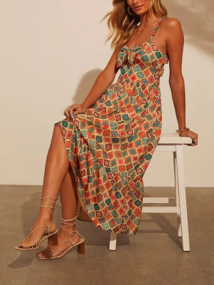 LA Angels Sukienka w kolorze beżowo-zielono-pomarańczowym rozmiar: L